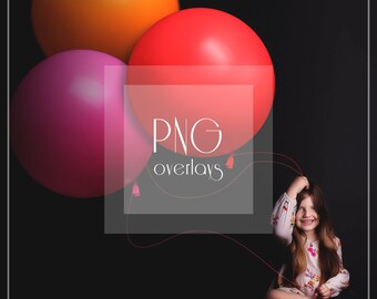 Giant Balloon Overlays | Balloon Overlays | Overlays | PNG Overlays | Birthday Overlays | Neon Balloon Overlays