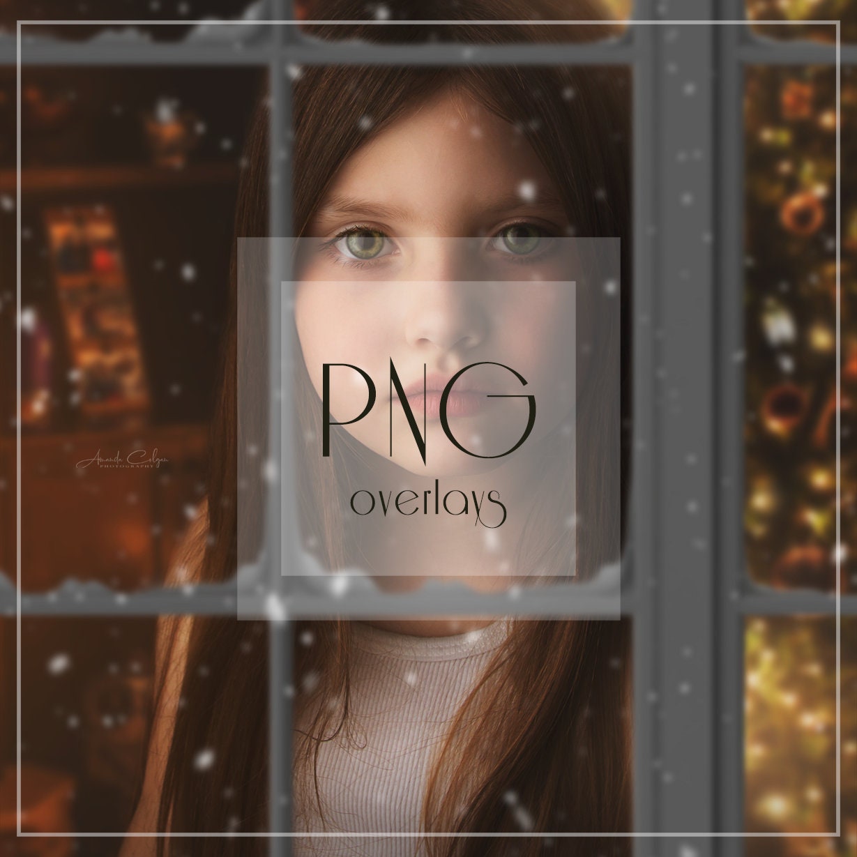 Snowy Window Overlay | Winter Window Overlay | Window Overlay | Christmas Overlay | PNG Overlay | Winter Overlay | Falling Snow Overlay