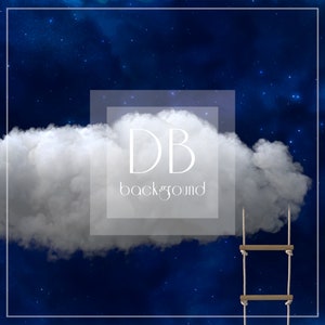 Fondo digital de la nube de la noche estrellada / Fondo digital de Photoshop / Telón de fondo digital