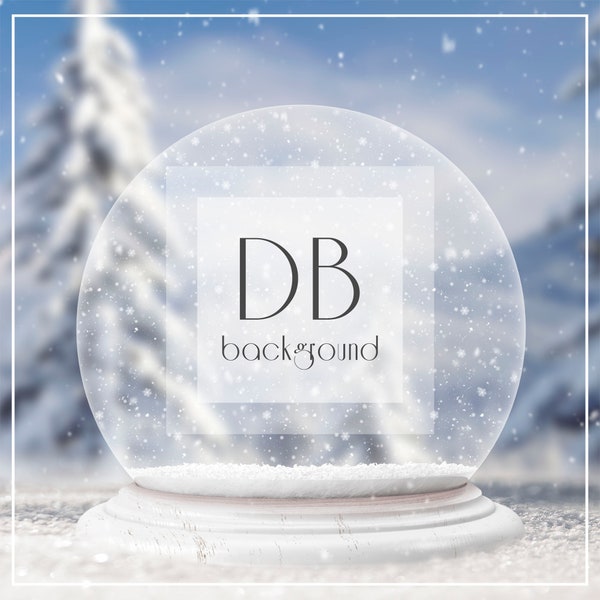 Winter Snow Globe Digital Background | Digital Background | Digital Backdrop | Winter Digital Background