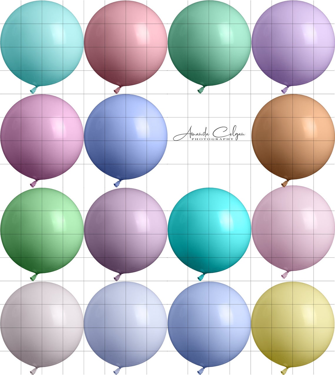 Pastel Balloon Overlays Giant Pastel Balloon Overlays Etsy