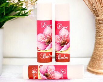 Personalized Lip Balm Labels, 30 Burgundy Floral Chapstick Wrappers Wedding Birthday Party Favors