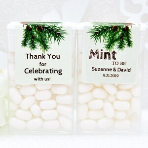 Pine Forest Tic Tac Labels, Bridal Shower Tic Tac Stickers, Mint to Be Favor Labels, Woodland Wedding, Forest Wedding Labels