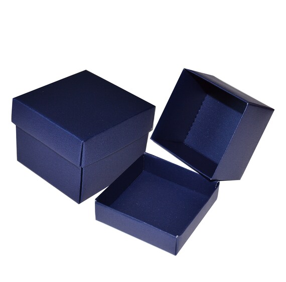 12 Navy Blue Favor Box with Lid 2 5/8 x 2 5/8 x Etsy