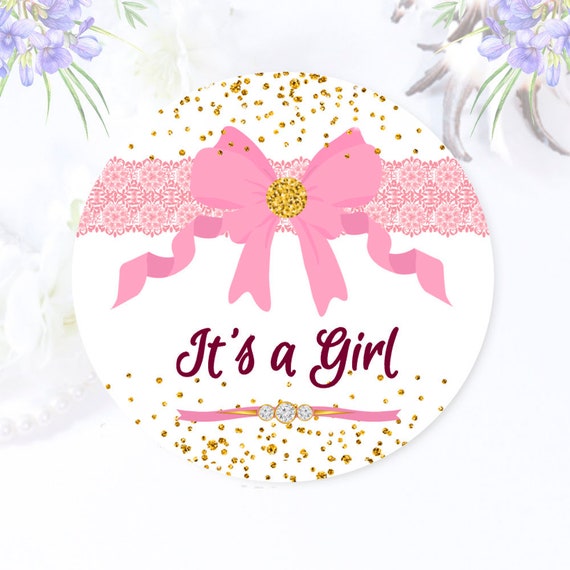 It's a Girl Favor Labels Baby Shower Stickers Baby | Etsy
