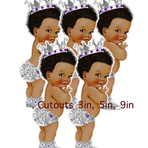 Royal Blue Prince Cutouts African American Royal Baby Shower - Etsy
