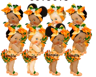 Orange Girl Centerpiece Cutouts Baby Shower Birthday Party Table Decoration