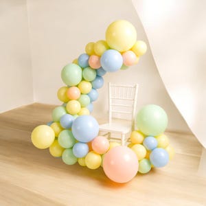 Pastel Balloon Garland – Unicorn Birthday Balloons, Baby Shower Balloon Arch Kit, Rainbow Party Decor, Girl 1st Birthday Backdrop