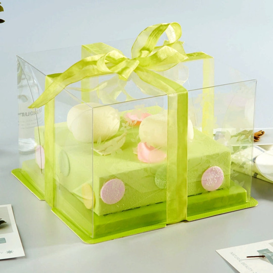 Large Wedding Cake Box Line Green Gift Favor 10" X 10" Cake Package Box ...