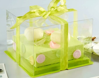 Grand gâteau de mariage boîte ligne verte faveur 10 "x 10" gâteau paquet coffret cadeau