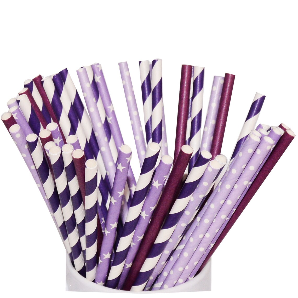 50 Purple Paper Straws Grape Lilac Party Decoration for Etsy