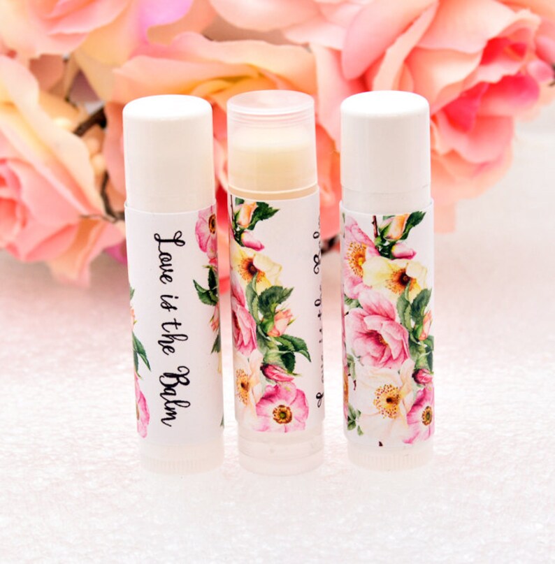 30 Personalized Lip Balm Labels Vanilla Lip Balm Favor Pink Etsy