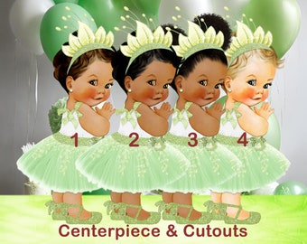Rainbow Princess African American Centerpieces – Set Of 3, Cake Toppers, 12" Lollipop Sticks
