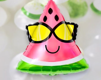 Watermelon Balloon Summer Party Fruit Birthday Baby Shower Decoration, Watermelon with Glasses