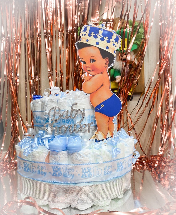 Little Prince Centerpiece Blue and Gold Birthday party table centerpiece  decoration Royal Baby Shower Birthday Gold Blue Gold crown Piece