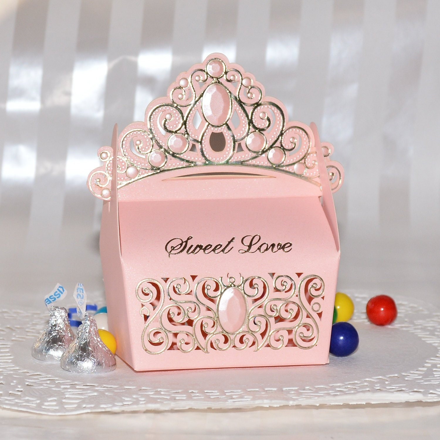 24 Princess Crown Tiara Favor Box Pink Princess Gift Box for Etsy