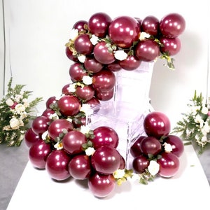 Burgundy Balloon Arch Garland Kit - Maroon & Gold Party Decor With Star Foil Balloons