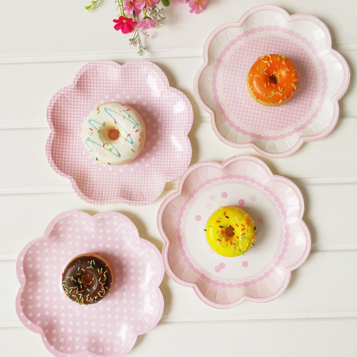 8/32 Pink Paper Plates Baby Shower Tea Party Paper Plates 1 Etsy