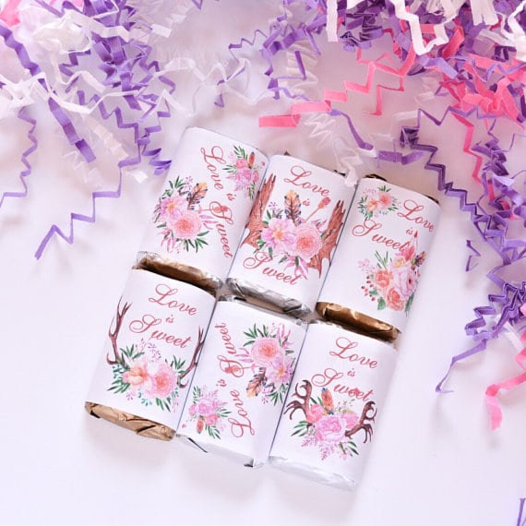 54 Rustic Candy Labels for Hershey® Miniatures, Boho Party - Etsy