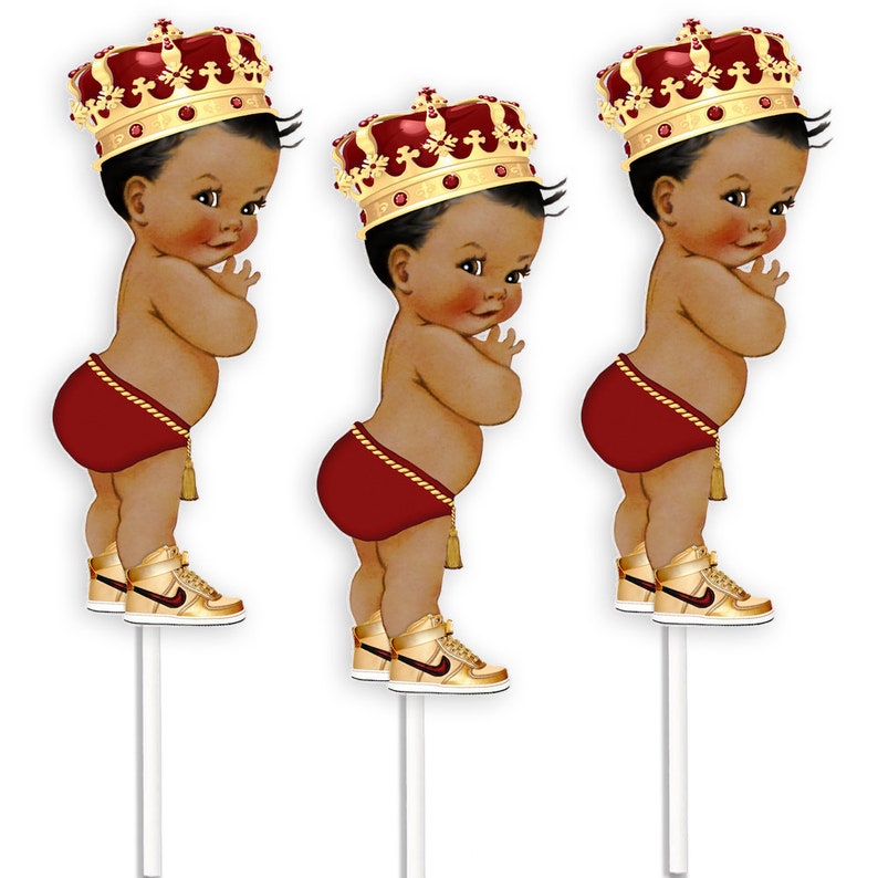 3 Burgundy Prince Royal Baby Boy Shower Table Centerpieces - Etsy