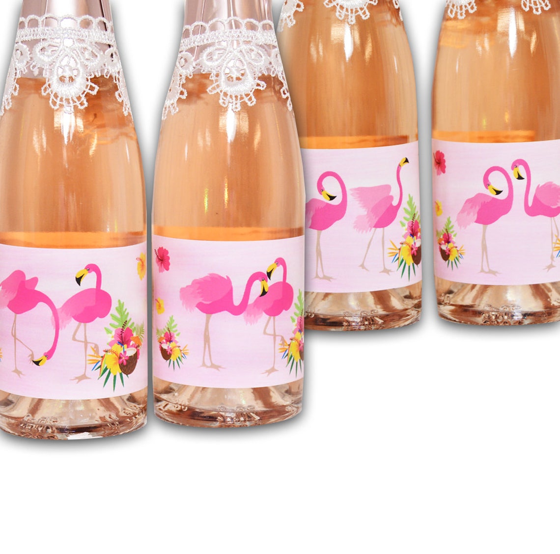 8 Flamingo Mini Wine Labels Flamingo Champagne Stickers | Etsy