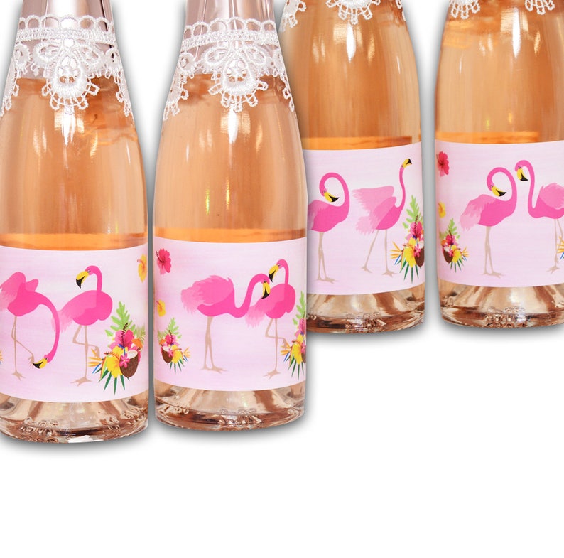 8 Flamingo Mini Wine Labels Flamingo Champagne Stickers - Etsy