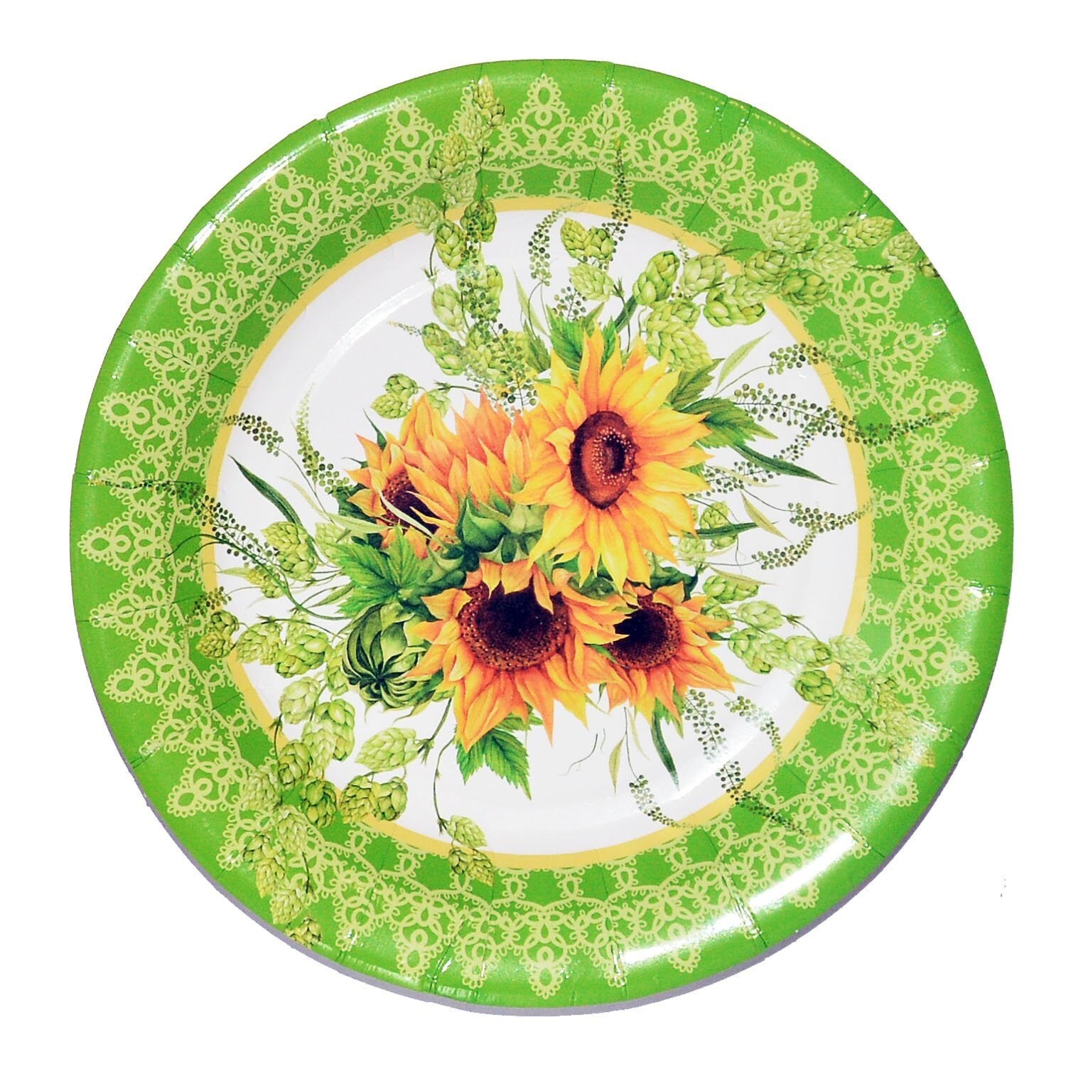 Sunflower Floral Paper Plate Decor Wedding Dessert Rustic Etsy