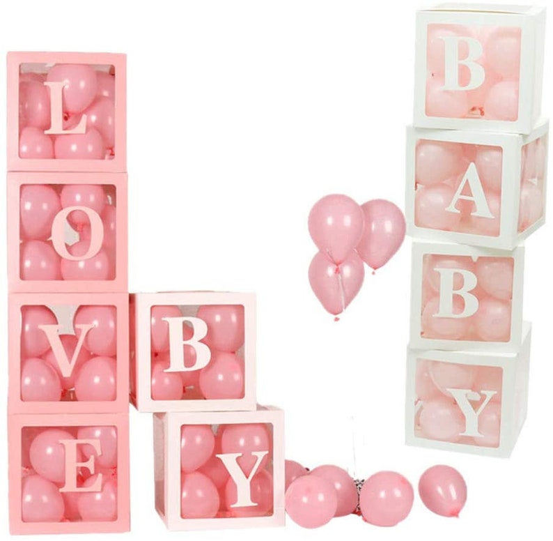 Love Clear Pink Balloon Baby Shower Boxes Boy Girl Balloon Etsy