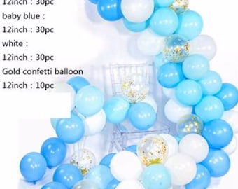 Blue White Balloon Arch Garland Boy Baby Shower 1st Birthday Decoration, Wedding Bridal Shower Balloon Arch
