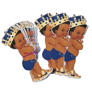 Royal Blue Prince Cutouts African American Royal Baby Shower