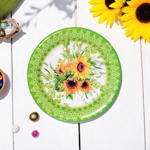 Sunflower Dessert Plates: Rustic Floral Party Decorations, 40 Pack