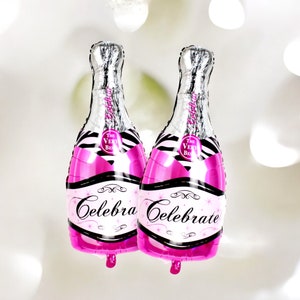 Pink Champagne Bottle Balloon 39&quot;x19&quot; – Wedding, Birthday, Bachelorette, or Valentine&#39;s Day Party Decoration