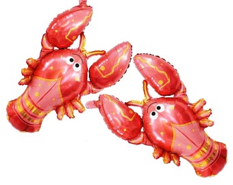 2 Lobster Balloons Party Decoration for Lobster Birthday Baby Shower