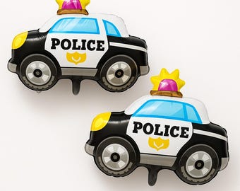 Police Car Foil Balloon: Birthday Party Decoration (21" x 27.5")