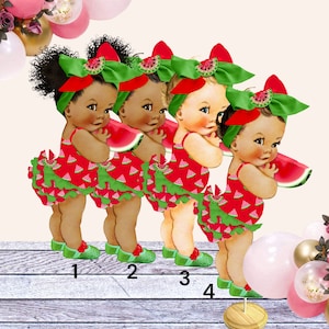 Watermelon Cutouts Baby Girl Centerpieces Baby Shower Birthday Party Wall Decor Cake Topper