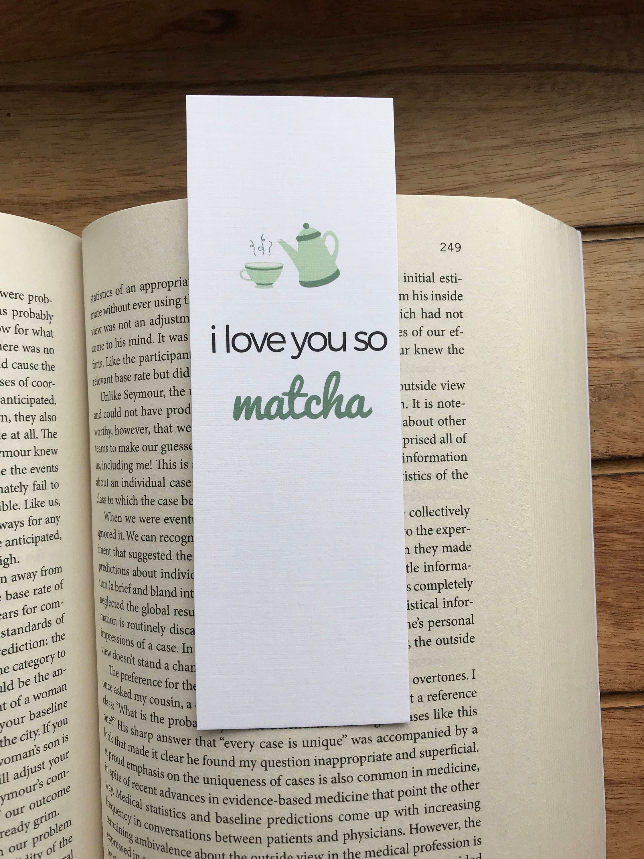 Tea lover gift Bookmark Matcha Gift for her Matcha tea Etsy