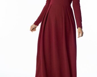 cranberry maxi dress