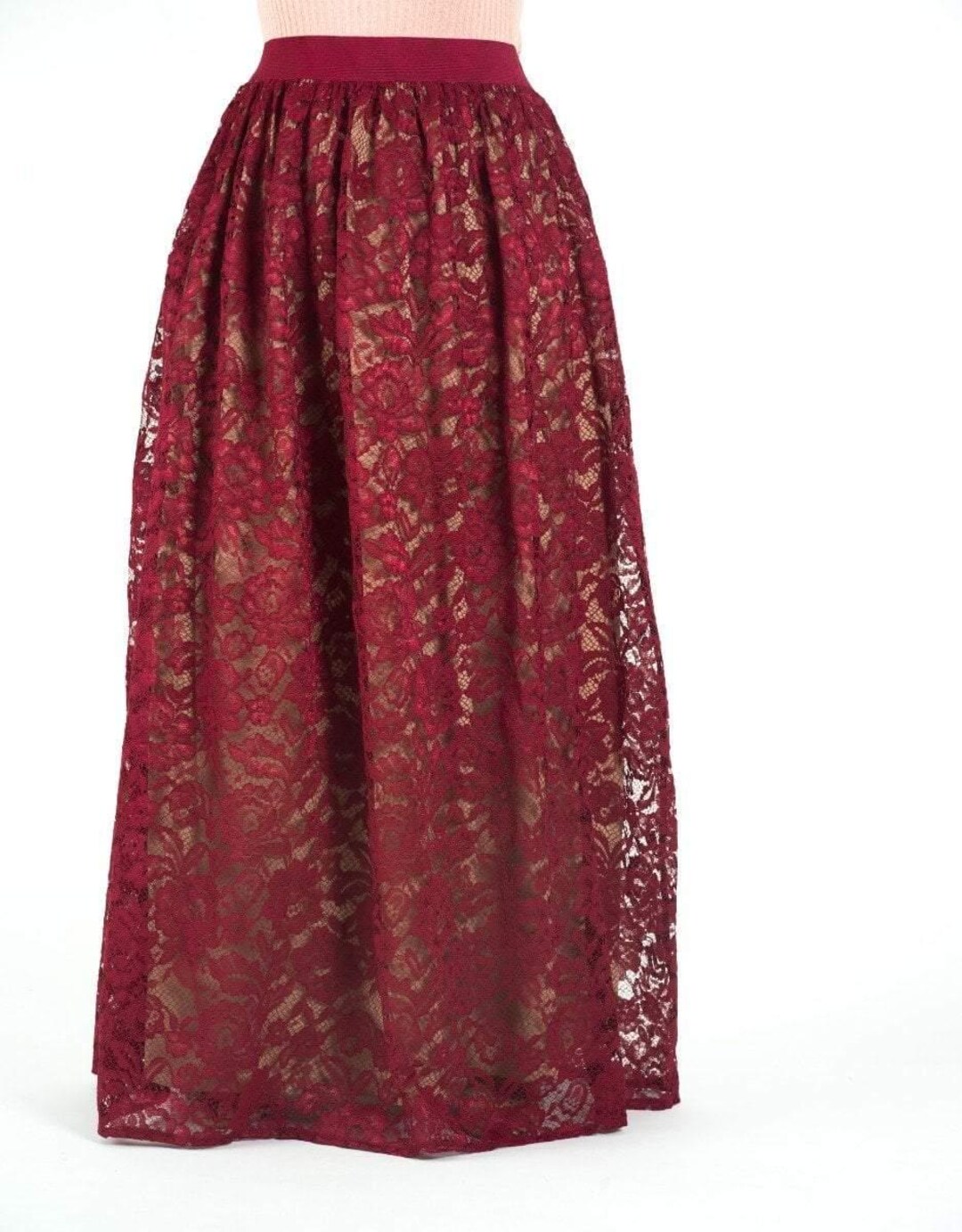 Frosted Petals – Voluminous Cutwork Lace Skirt main image 1