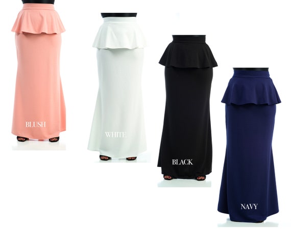 peplum maxi skirt