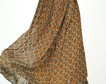 Dark mustard Moroccan print maxi skirt