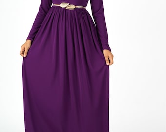 Eggplant purple Original Milk Silk Maxi Dress
