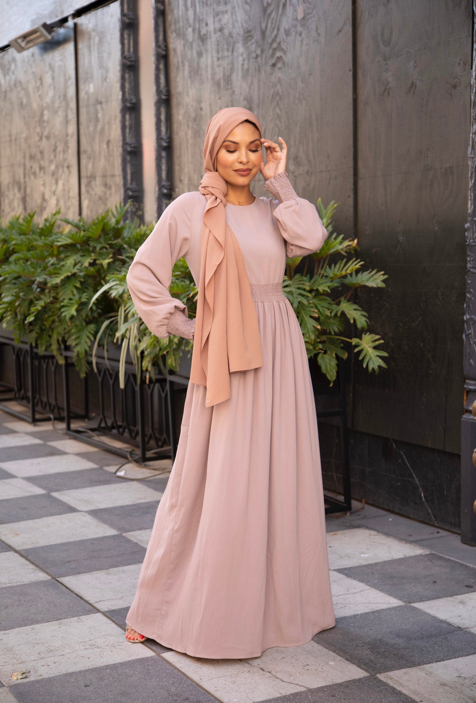 Glorious Ruched Maxi Dress Modest Dress ...