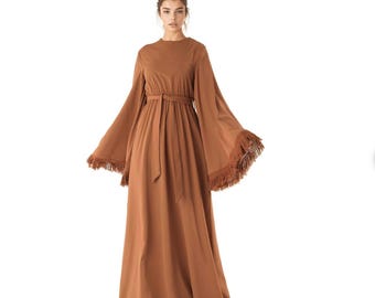 kabayare, modest fashion, modest dress, women dress, maxi dressModest maxi dress Be captivated in tassel