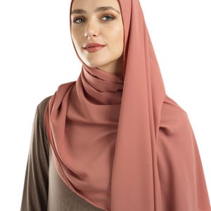 Mahogany pink Korean Nida hijab