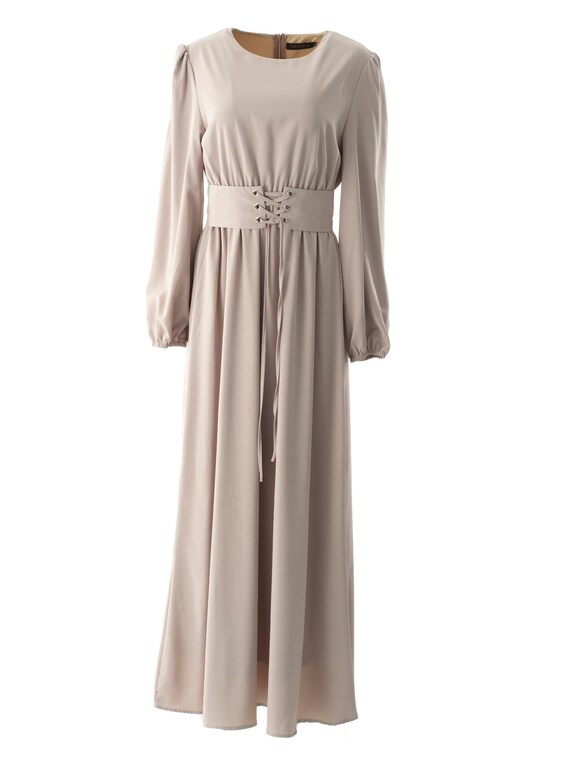 Yusra Elegant Maxi Dress, Women's Modest Fashion With Belt - Etsy Yusra Elegant Maxi Dress, Women's Modest Fashion With Belt - Etsy