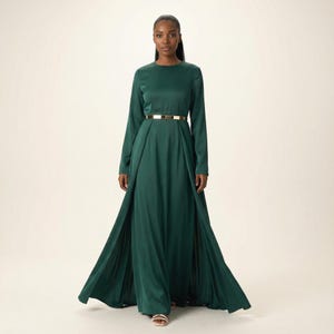 Maxi Dress Long Sleeve Satin Abaya - Etsy