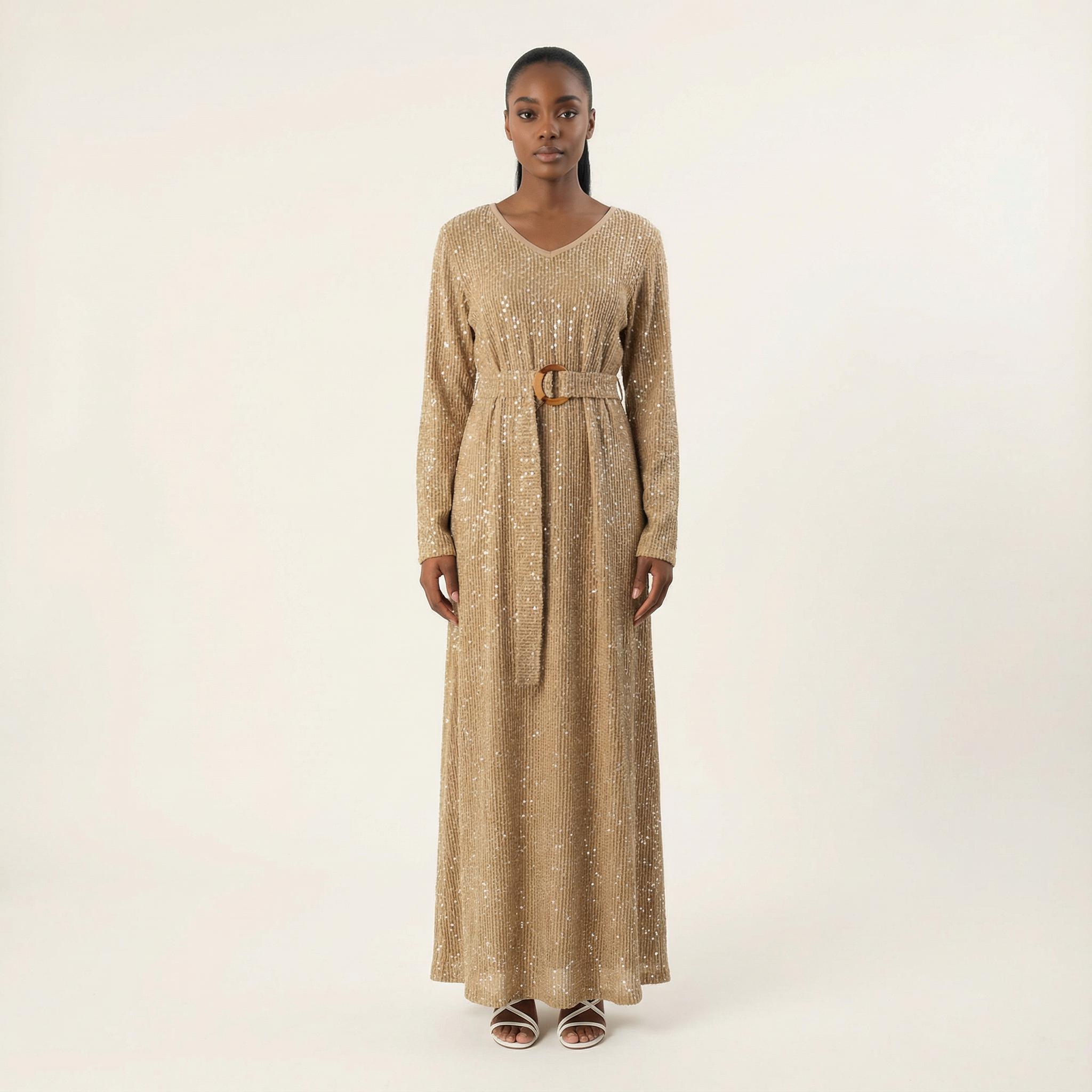green emerald velvet dress Jasmine Petals Print Mock Neck Maxi Dress | Dress main image 0