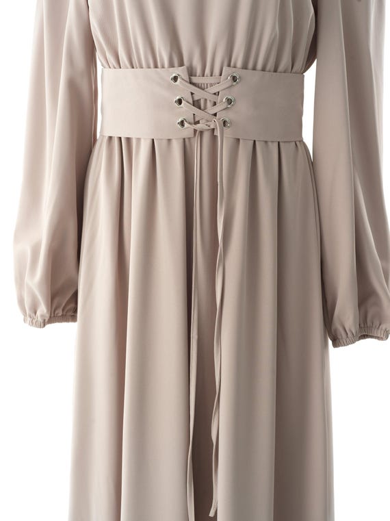 Yusra Elegant Maxi Dress, Women's Modest Fashion With Belt - Etsy