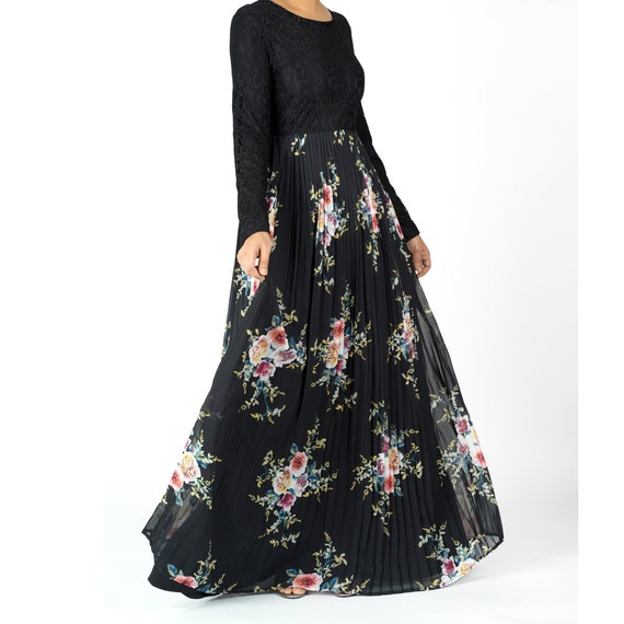 Romantic Pleated Maxi Dress Modest Dresses Modest Maxi Dress Etsy