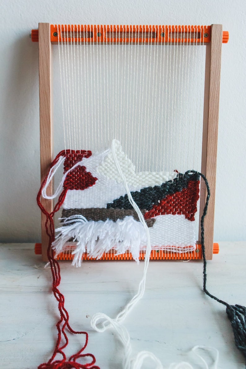 Weaving loom kit for beginners Weaving frame Tapestry DIY Etsy